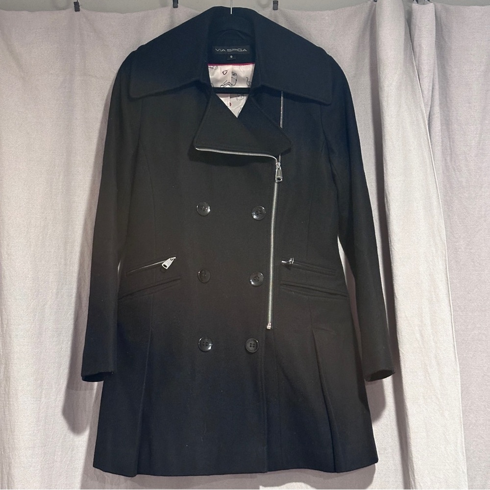 Via Spiga Black Peacoat